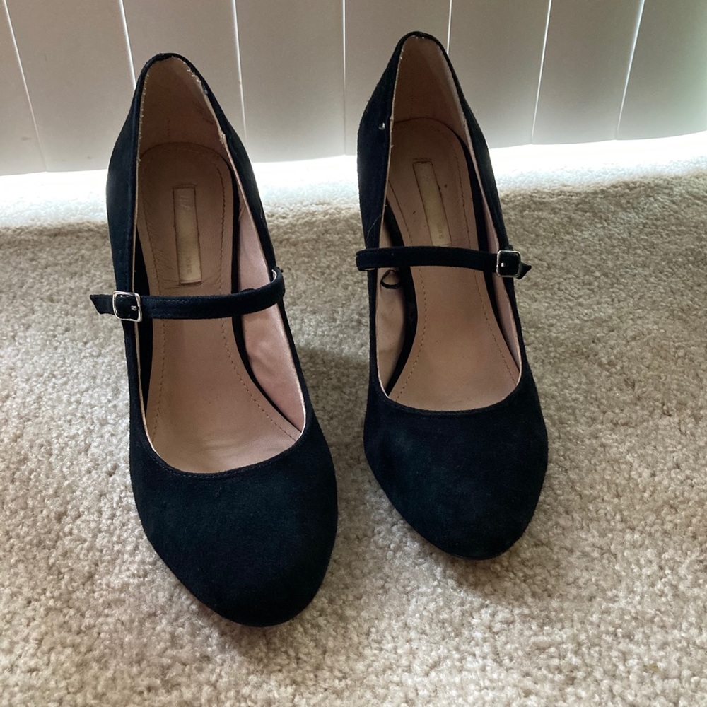H&M - Suede MaryJane Heels